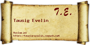Tausig Evelin névjegykártya